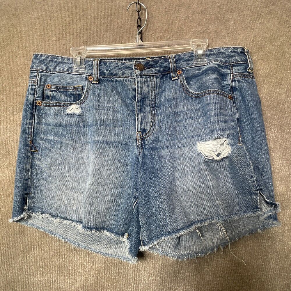 American Eagle Shorts Womens 14 Distressed Cutoff Denim Y2K Festival Boho Casual